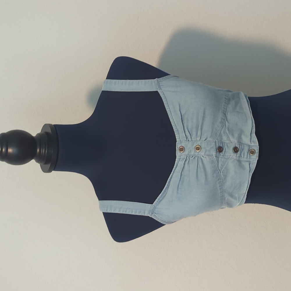 Soft jean crop top